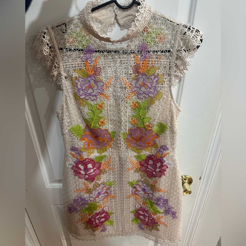 Karen Millen Multicolor Floral Lace Dress
